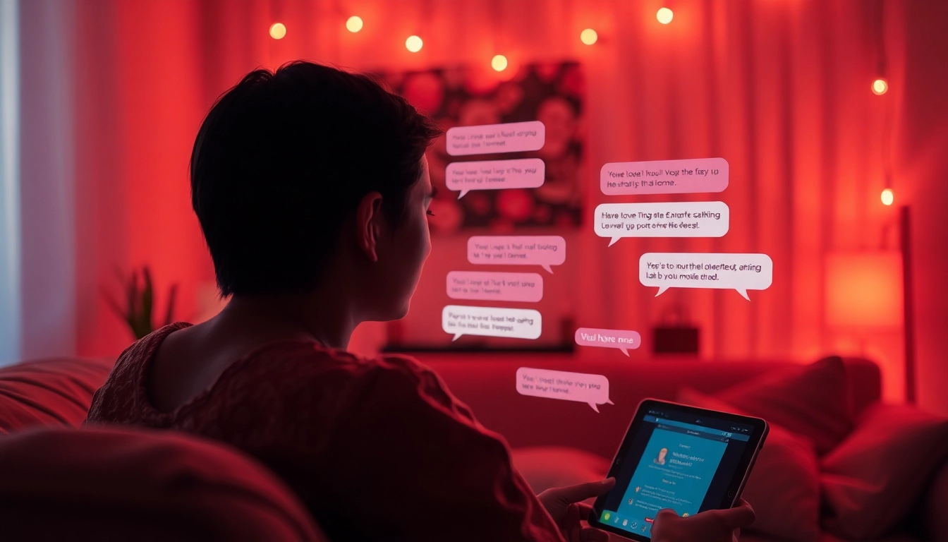 An intimate digital chat environment with an AI chatbot.