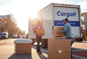 Trusted Calgary moving company team loading boxes into a moving truck with care and professionalism, showcasing reliable local moving services.