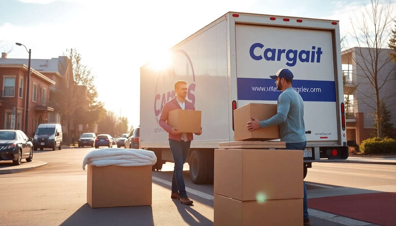 Trusted Calgary moving company team loading boxes into a moving truck with care and professionalism, showcasing reliable local moving services.