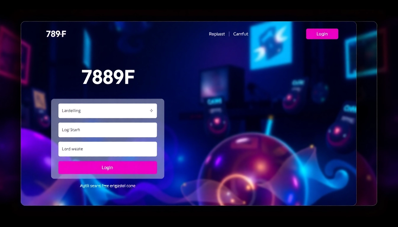 789F Đăng Nhập page shows a user-friendly login form with vibrant colors and gaming visuals, ensuring quick access for users.