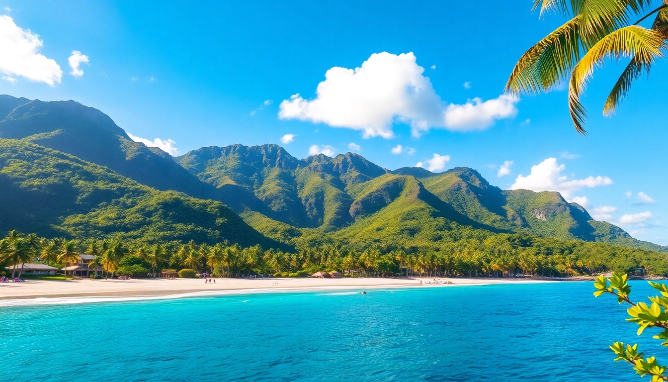 Beautiful best Indonesian island scenery with beaches and mountains, inviting travelers to explore nature.