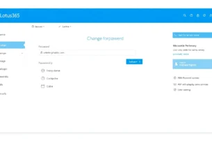 Secure Lotus365 Blue account login page with change password feature, emphasizing security and user convenience for account management.