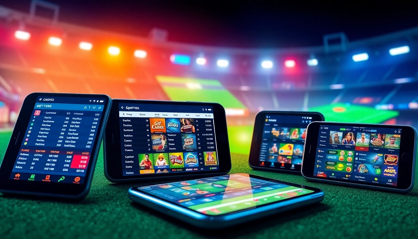 Engaging scene of fairplay online betting with mobile devices displaying live sports odds and casino games for Indian players.