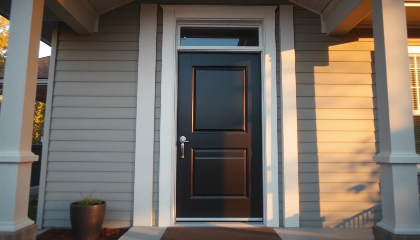 Upgrade your entry: front door replacement in progress on a stylish Indianapolis home.