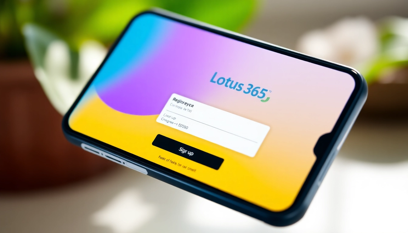 Step-by-step guide to Lotus365 Register process on mobile with user-friendly interface and secure registration symbols.
