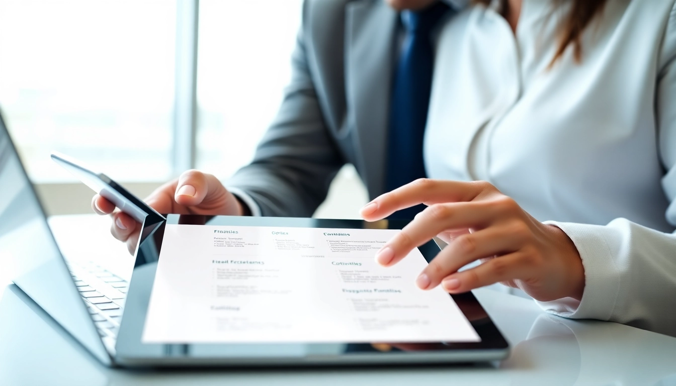 UK investors reviewing ISA Guide UK options with a financial advisor in modern office setting