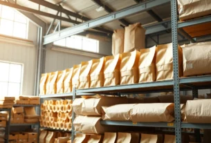 High-quality torba papierowa in a modern packaging facility highlighting eco-friendly materials