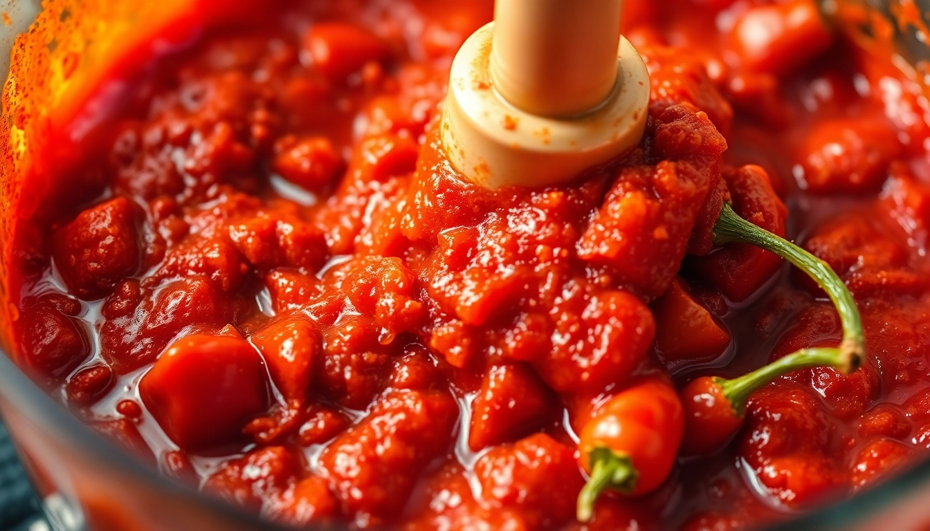 Close-up of fresh red chillies depicting the fiery essence of Extra Hot Fresh Red Chilli Paste,
